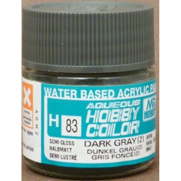 GSI Creos Mr. Hobby Aqueous Color H-083【SEMI GLOSS DARK GRAY (2)】