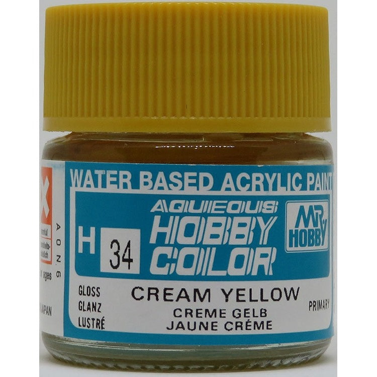 GSI Creos Mr. Hobby Aqueous Color H-034 【GLOSS CREAM YELLOW】(GUGH034)