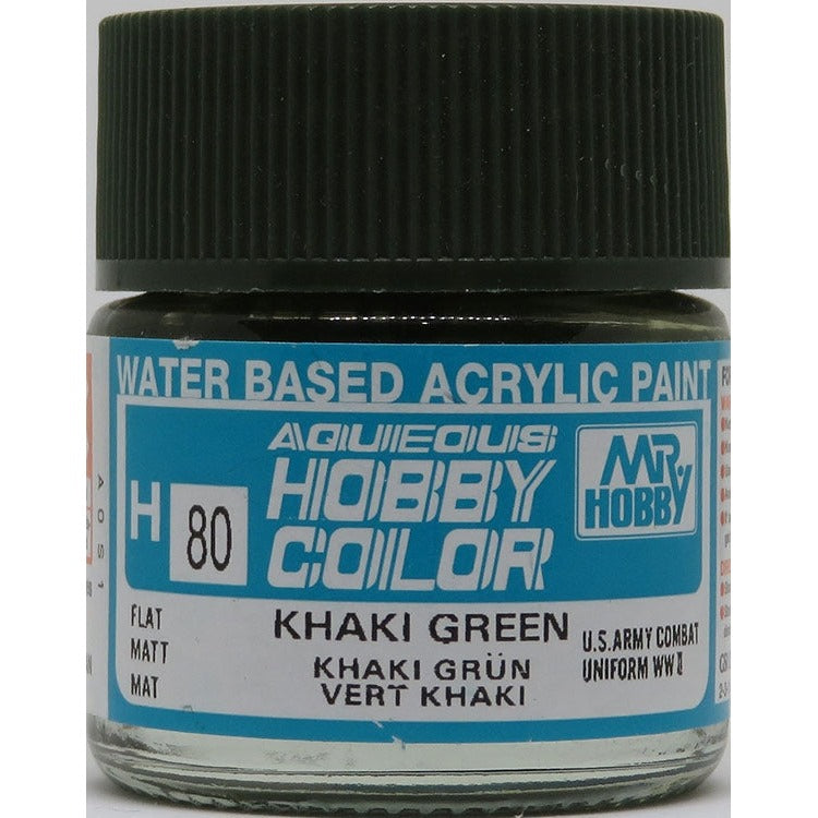 GSI Creos Mr. Hobby Aqueous Color H-080【FLAT KHAKI GREEN】