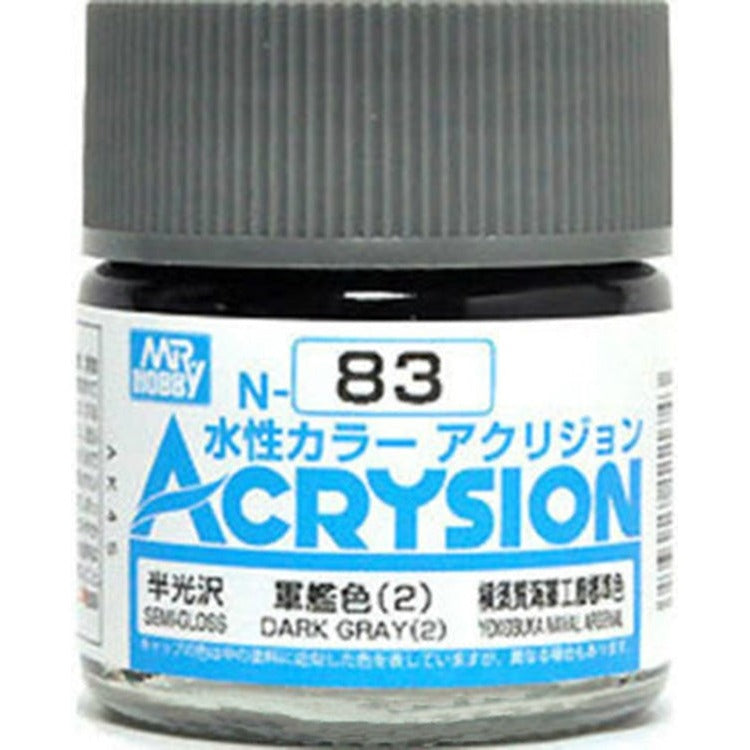 GSI Creos Mr. Hobby Acrysion Water Based Color N-83 【SEMI GLOSS DARK GRAY 2】