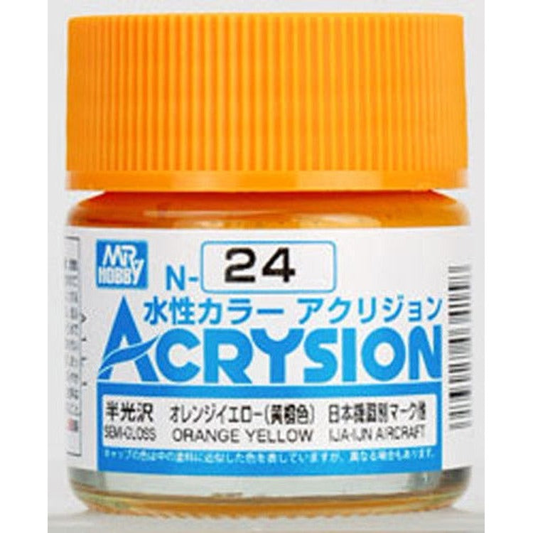 GSI Creos Mr. Hobby Acrysion Water Based Color N-24 【SEMI GLOSS ORANGE YELLOW】
