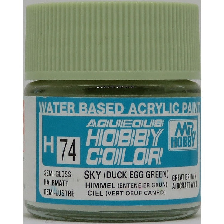 GSI Creos Mr. Hobby Aqueous Color H-074 【SEMI GLOSS SKY (DUCK EGG GREEN】
