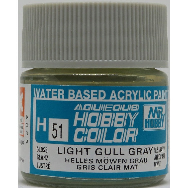 GSI Creos Mr. Hobby Aqueous Color H-051 【GLOSS LIGHT GULL GRAY】