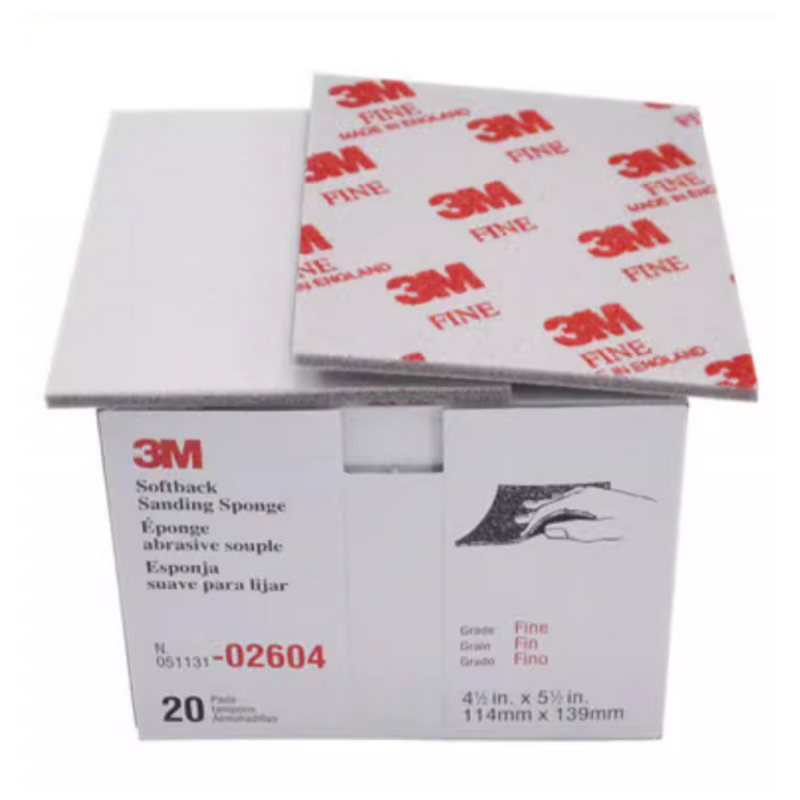 1 Box 20pcs 3M™ 2604 Softback Sanding Sponge 【Fine】(320 - 400)