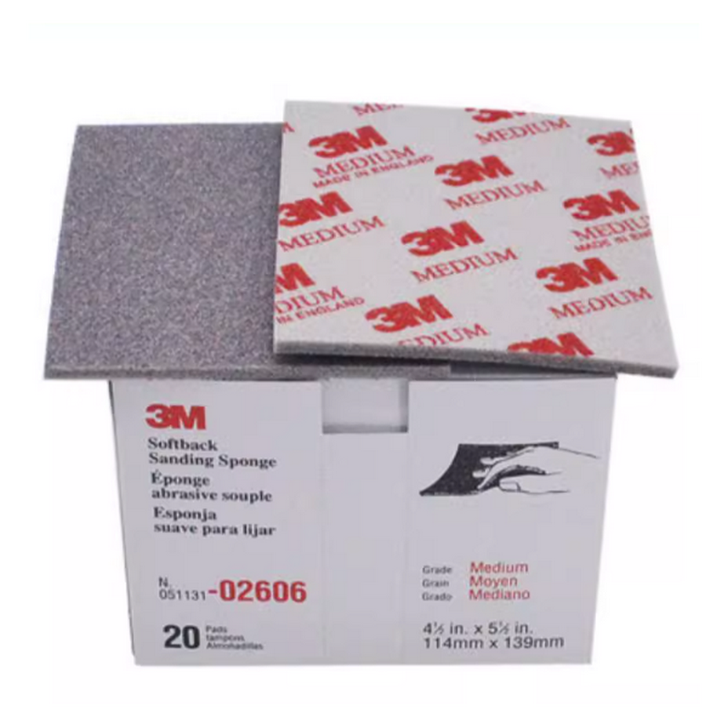 1 Box 20pcs 3M™ 2606 Softback Sanding Sponge 【Medium】(120 - 180)