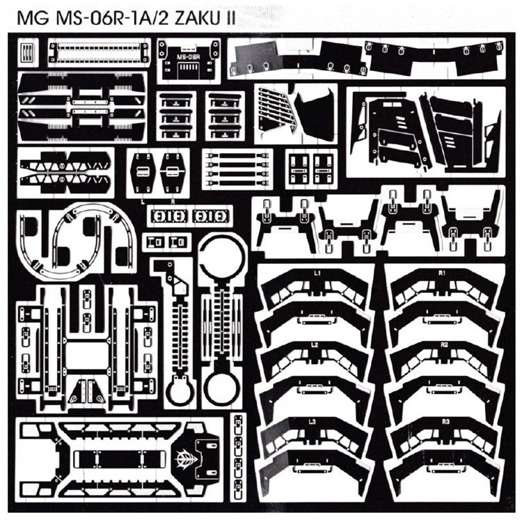 SH STUDIO MG 1/100 MS-06R Zaku II etched metal upgrade kit