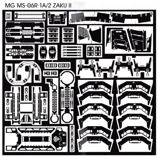 SH STUDIO MG 1/100 MS-06R Zaku II etched metal upgrade kit