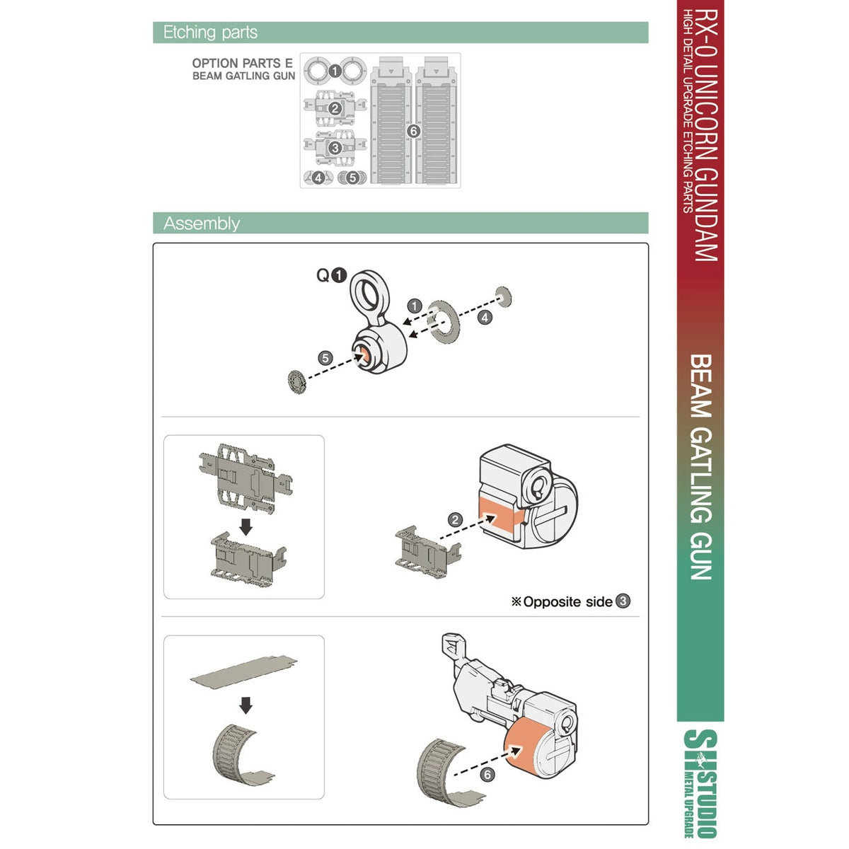 SH STUDIO MGEX 1/100 Unicorn Gundam etched metal upgrade kit