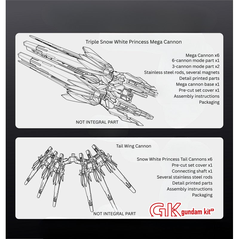 MGSD XXXG-00YSW Wing Gundam Zero EW Snow White Princess Mega Cannon