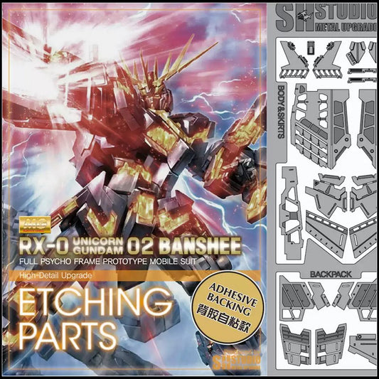 SH STUDIO MG 1/100 RX-0 Unicorn Gundam 02 Banshee etched metal upgrade kit