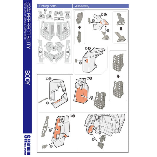 SH STUDIO MG 1/100 Unicorn Gundam Perfectibility etched metal upgrade kit