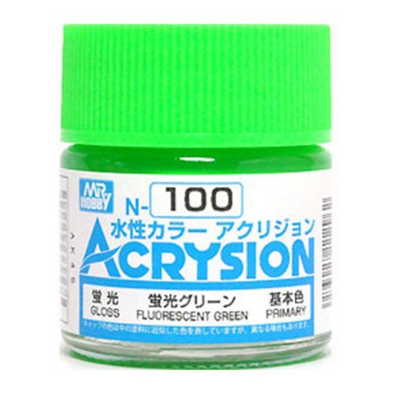 GSI Creos Mr. Hobby Acrysion Water Based Color N-100 【LOSS FLURESCENT GREEN】