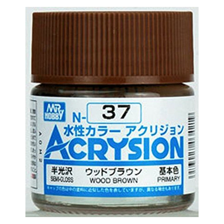 GSI Creos Mr. Hobby Acrysion Water Based Color N-37 【SEMI GLOSS WOOD BROWN】