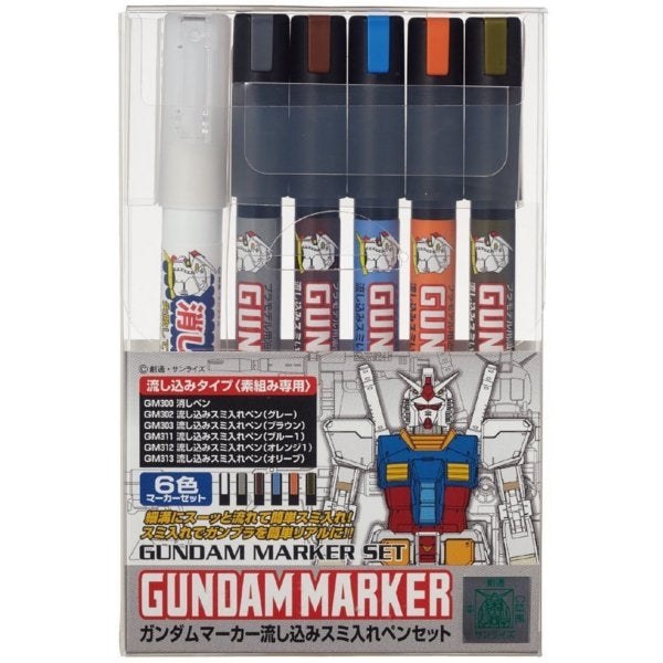 GSI Creos AMS122 Gundam marker pouring inking pen set