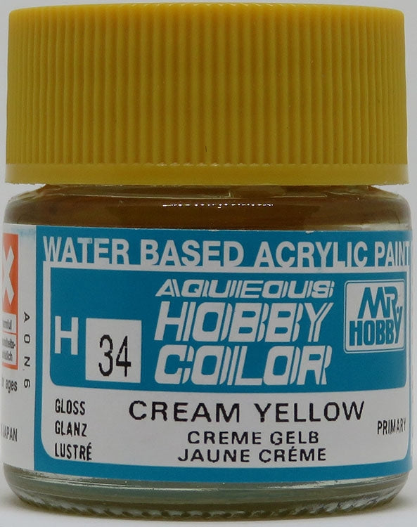 GSI Creos Mr. Hobby Aqueous Color H-034 【GLOSS CREAM YELLOW】(GUGH034)
