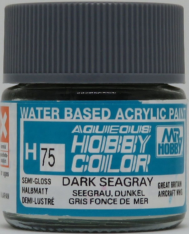 GSI Creos Mr. Hobby Aqueous Color H-075【SEMI GLOSS DARK SEAGRAY】