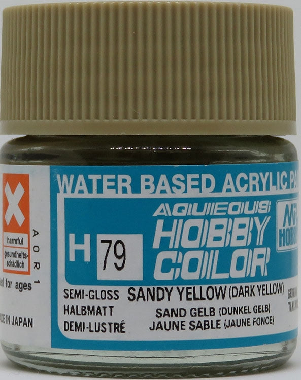 GSI Creos Mr. Hobby Aqueous Color H-079【SEMI GLOSS SANDY YELLOW (DARK YELLOW)】