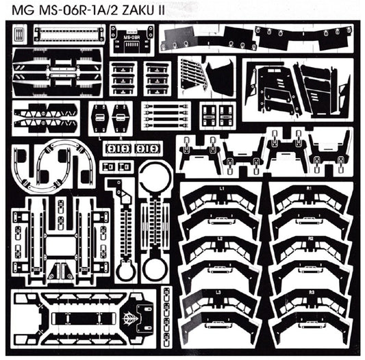 SH STUDIO MG 1/100 MS-06R Zaku II etched metal upgrade kit