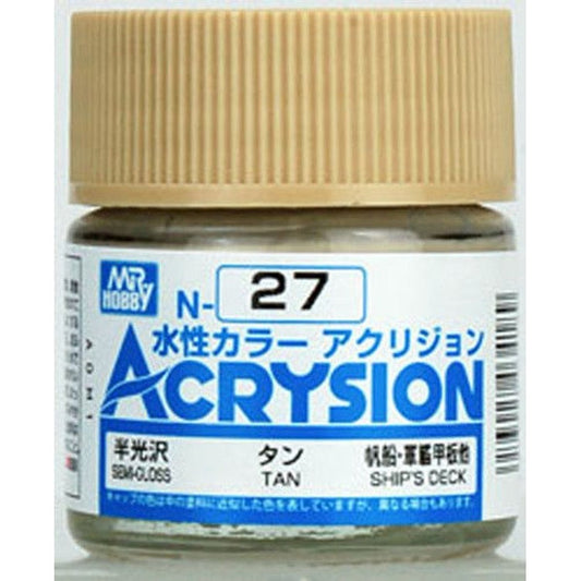 GSI Creos Mr. Hobby Acrysion Water Based Color N-27 【SEMI GLOSS TAN】