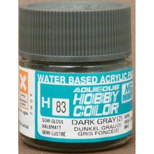 GSI Creos Mr. Hobby Aqueous Color H-083【SEMI GLOSS DARK GRAY (2)】