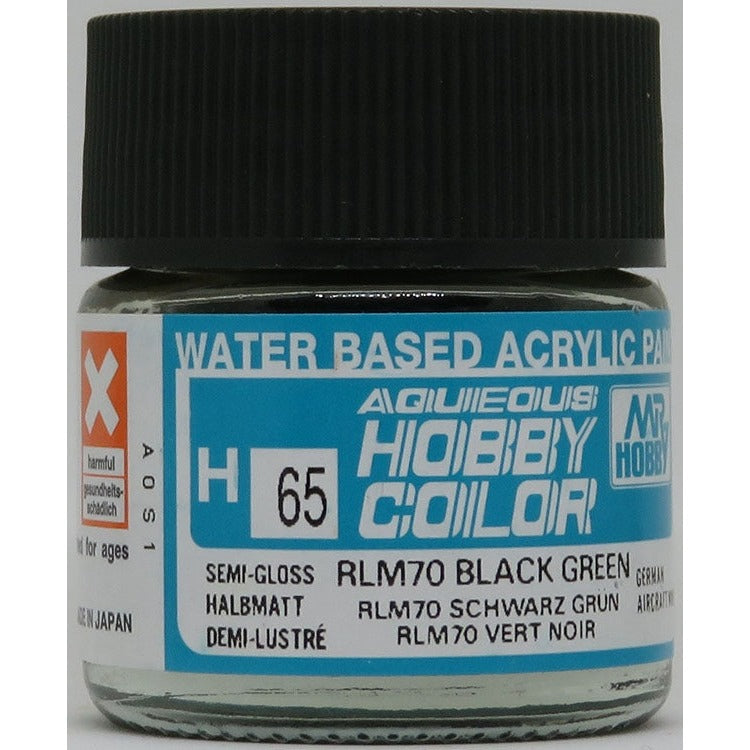 GSI Creos Mr. Hobby Aqueous Color H-065 【SEMI GLOSS RLM70 BLACK GREEN】