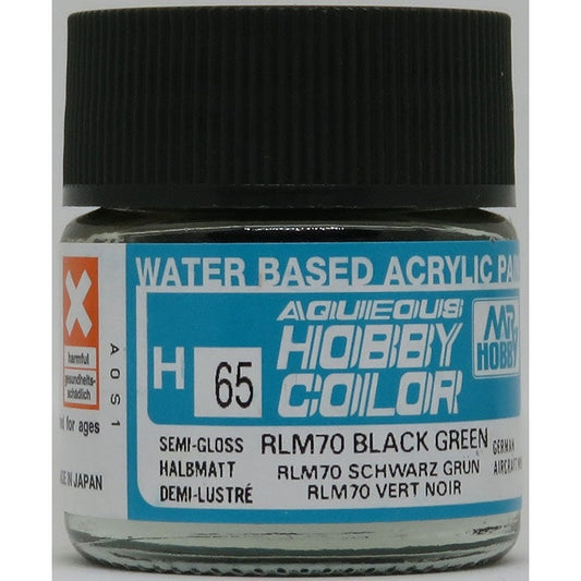GSI Creos Mr. Hobby Aqueous Color H-065 【SEMI GLOSS RLM70 BLACK GREEN】