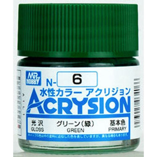 GSI Creos Mr. Hobby Acrysion Water Based Color N-6 【GLOSS GREEN】