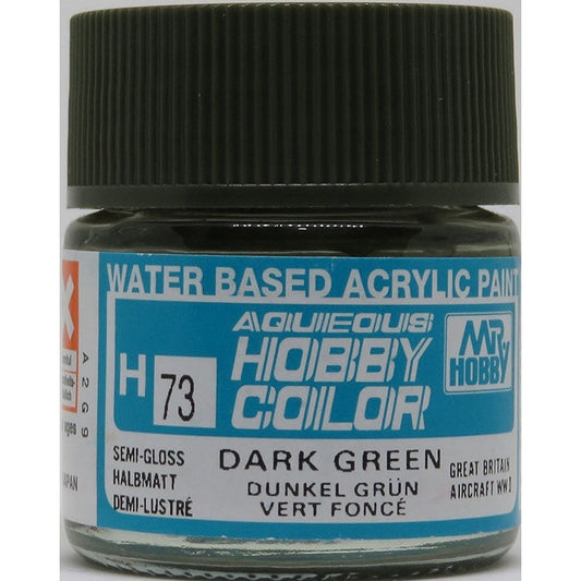 GSI Creos Mr. Hobby Aqueous Color H-073【SEMI GLOSS DARK GREEN】