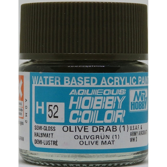 GSI Creos Mr. Hobby Aqueous Color H-052 【SEMI GLOSS OLIVE DRAB (1)】