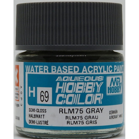 GSI Creos Mr. Hobby Aqueous Color H-069 【SEMI GLOSS RLM75 GRAY VIOLET】