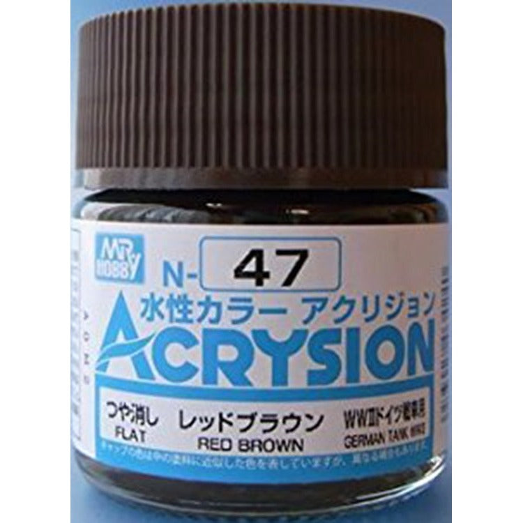 GSI Creos Mr. Hobby Acrysion Water Based Color N-47 【FLAT RED BROWN】