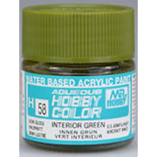 GSI Creos Mr. Hobby Aqueous Color H-058 【SEMI GLOSS INTERIOR GREEN】