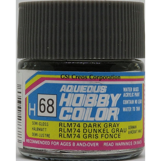GSI Creos Mr. Hobby Aqueous Color H-068 【SEMI GLOSS RLM74 GRAY GREEN】
