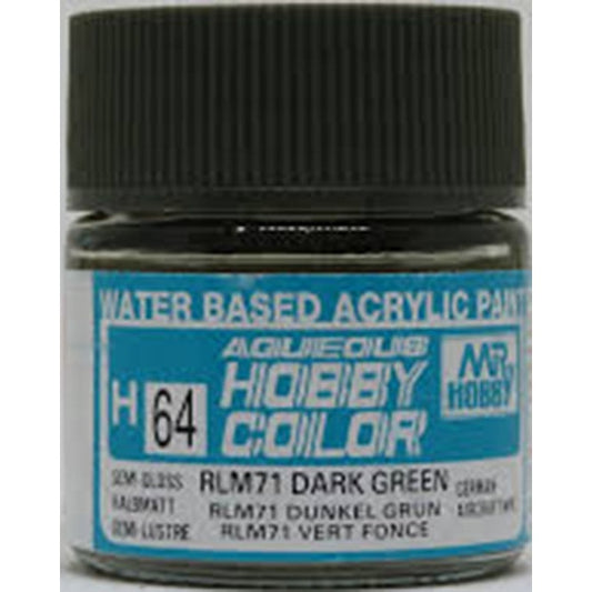 GSI Creos Mr. Hobby Aqueous Color H-064 【SEMI GLOSS RLM71 DARK GREEN】