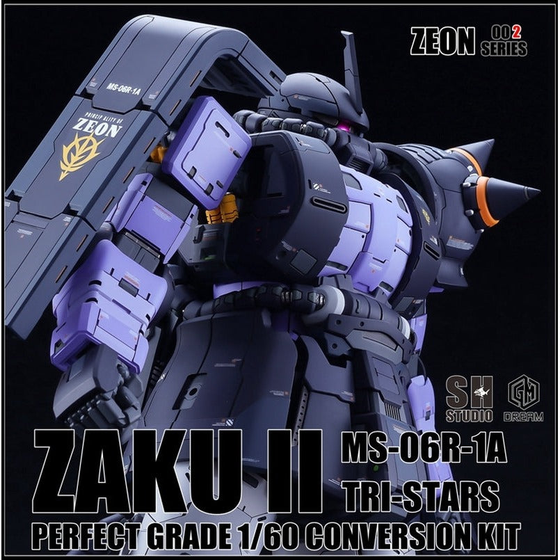 SH STUDIO 1/60 PG MS-06R-1A High Mobility Type Zaku II Black Tri-Star [Conversion Kit]