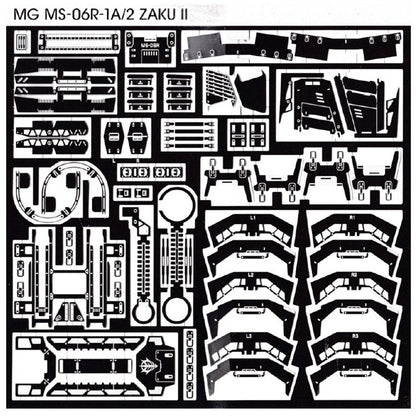 SH STUDIO MG 1/100 MS-06R Zaku II etched metal upgrade kit