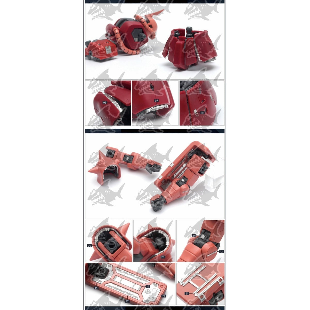 Feuille de détails en métal gravé MG 1/100 MS-06S Zaku II