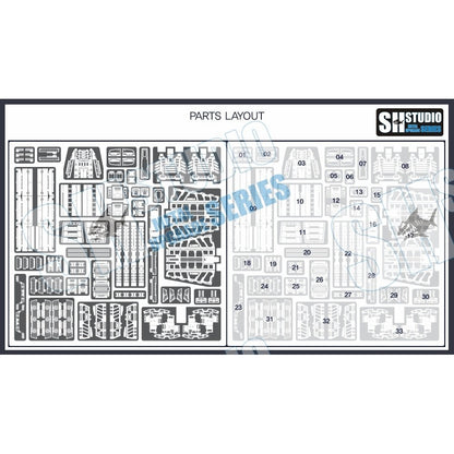 SH STUDIO MG 1/100 Enhanced pack ZZ Gundam Ver. KA etched metal upgrade kit