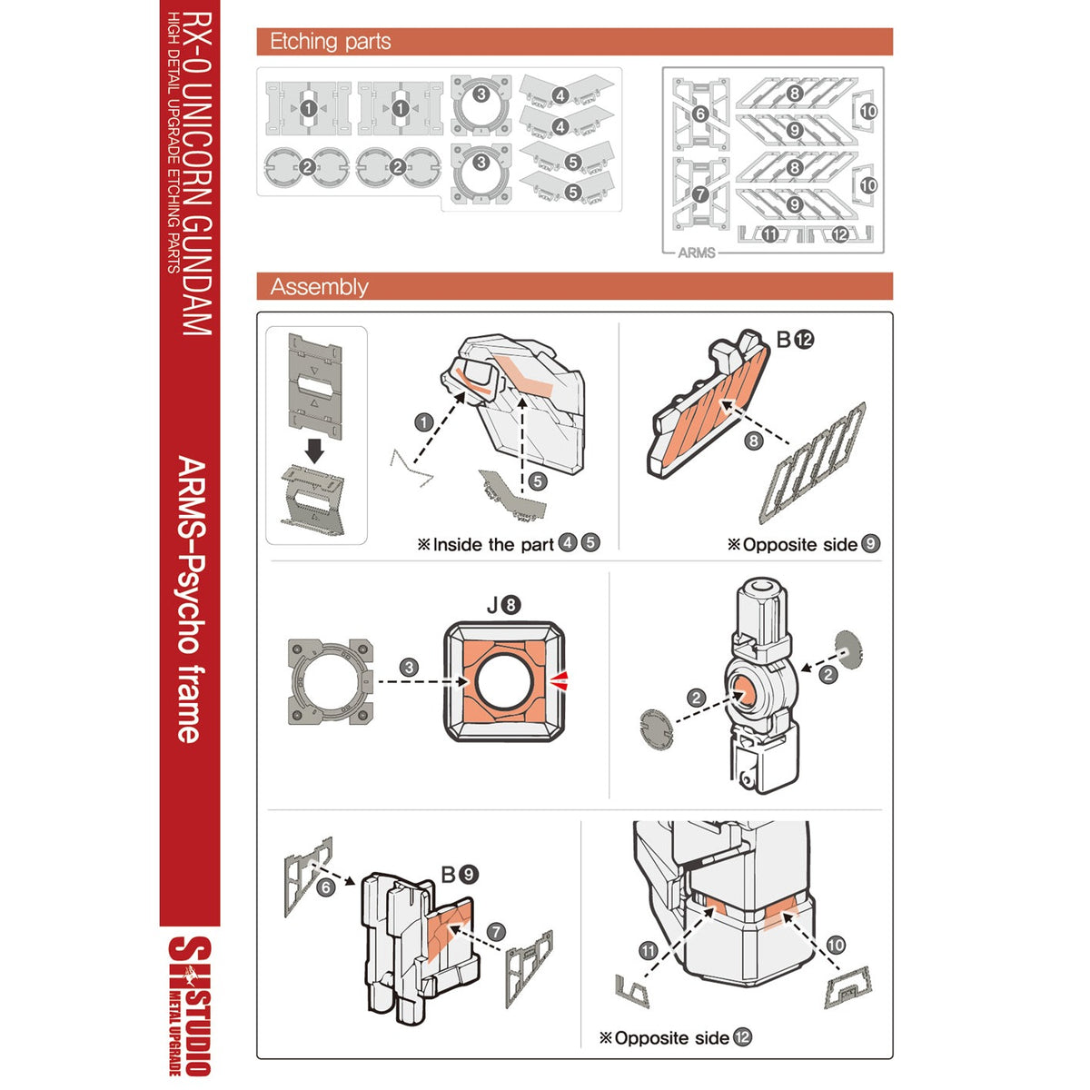 SH STUDIO MG 1/100 RX-0 Unicorn Gundam etched metal upgrade kit