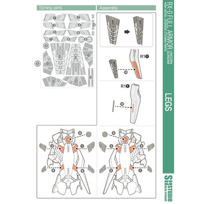 SH STUDIO MG 1/100 RX-0 Full-Armor Unicorn Gundam Metal etched metal upgrade kit