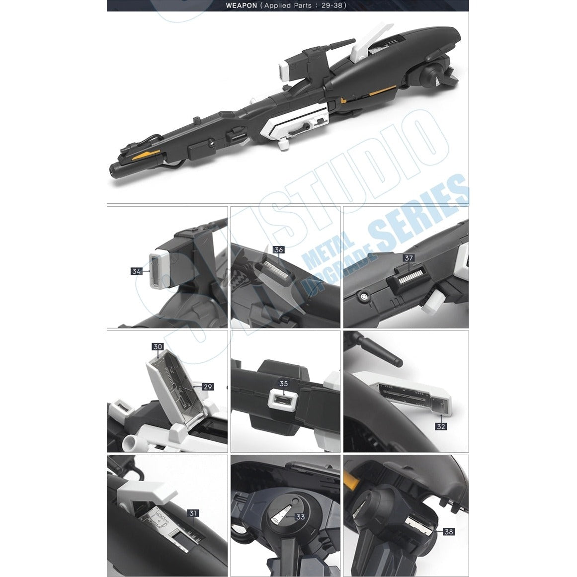 SH STUDIO MG 1/100 F.A. TEST MS FA-010 FAZZ etched metal upgrade kit
