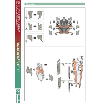 SH STUDIO MGEX 1/100 Unicorn Gundam etched metal upgrade kit