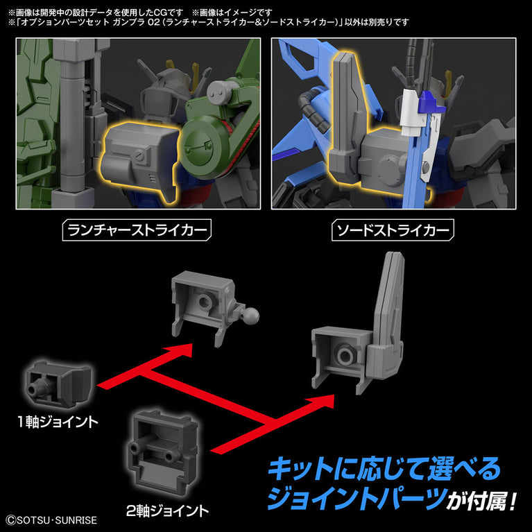 【Preorder in Jun】Entry Grade Gundam Seed Strike Gundam Option parts set Gunpla 02 (Launcher Striker & Sword Striker)