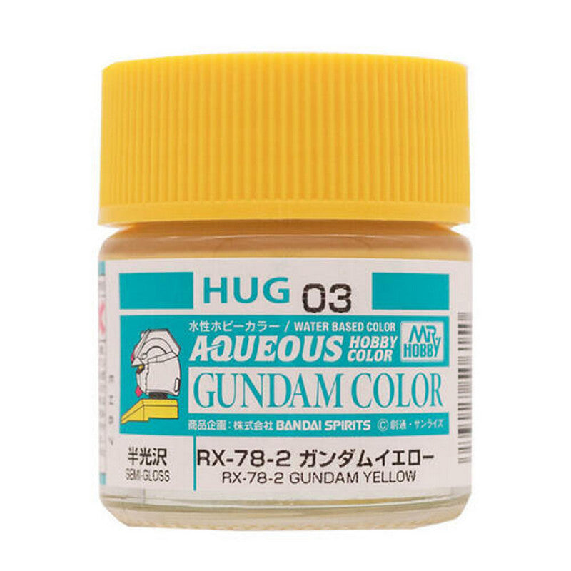 GSI Creos Mr.Hobby Aqueous Gundam Color Paint: HUG03 RX-78-2 Gundam Yellow 10ml