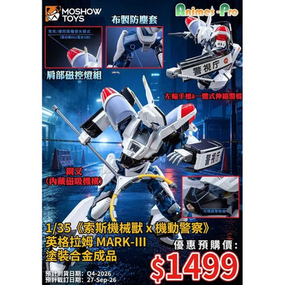 【Dec】	MoshowToys Modelzo - 1/35 “Zoids x Mobile Police” Ingram MARK-III Painted Die-cast Finished Figure