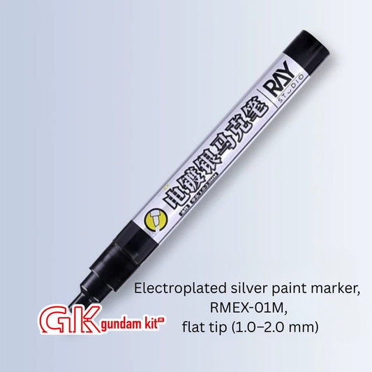 Ray Studio - Electroplated Metallic Mirror-Finish Marker Pens (Flat Tiped) for Gunpla & Scale Models