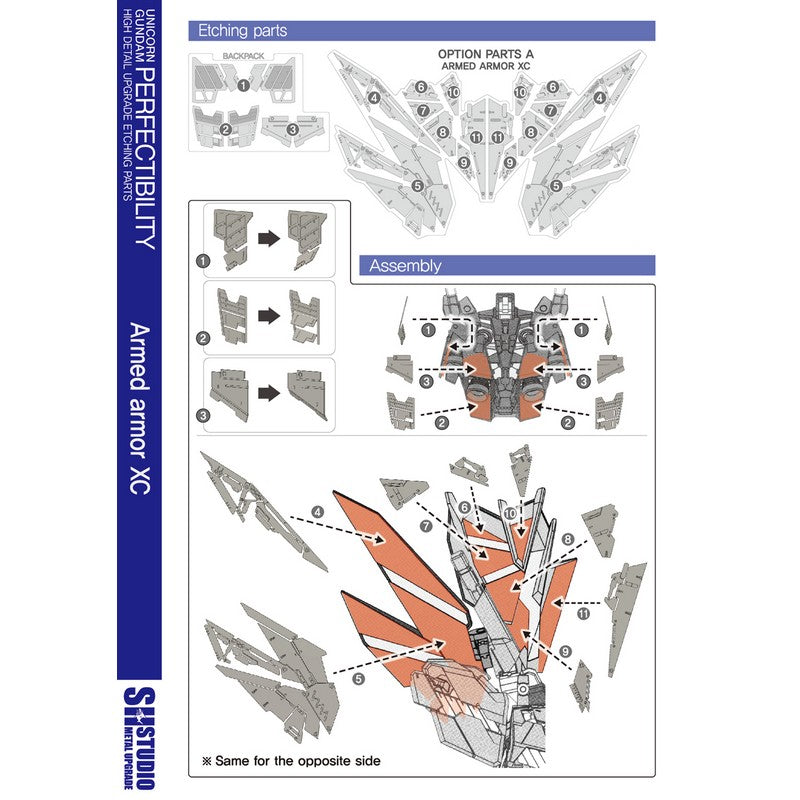 SH STUDIO MG 1/100 Unicorn Gundam Perfectibility etched metal upgrade kit
