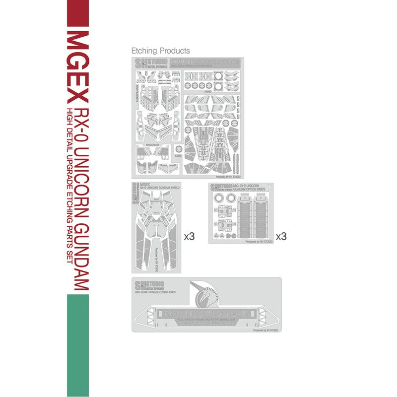 SH STUDIO MGEX 1/100 Unicorn Gundam etched metal upgrade kit