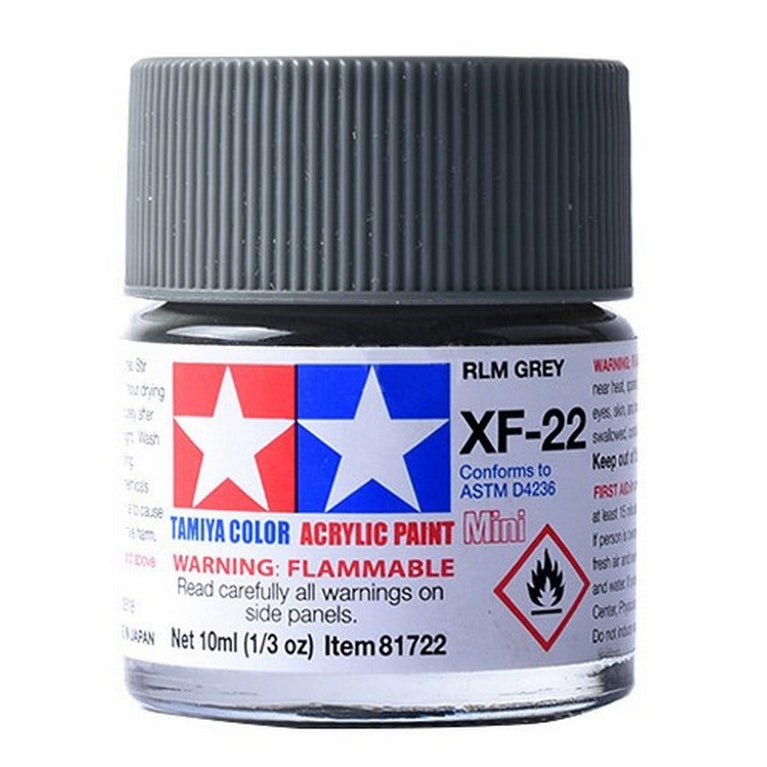 Tamiya 81722 Acrylic Paint Mini XF-22 RLM Grey 10ml