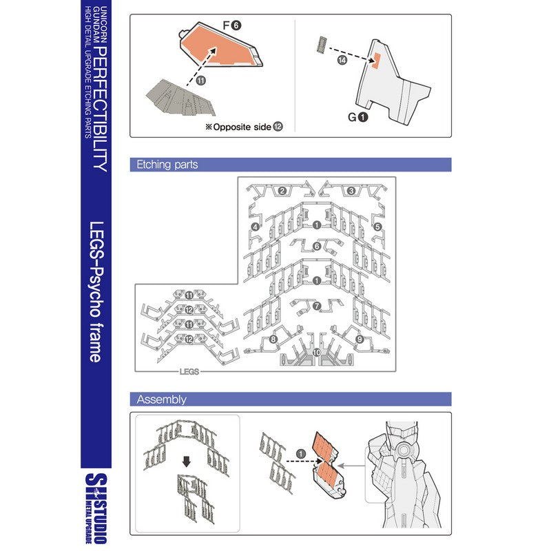 SH STUDIO MG 1/100 Unicorn Gundam Perfectibility etched metal upgrade kit